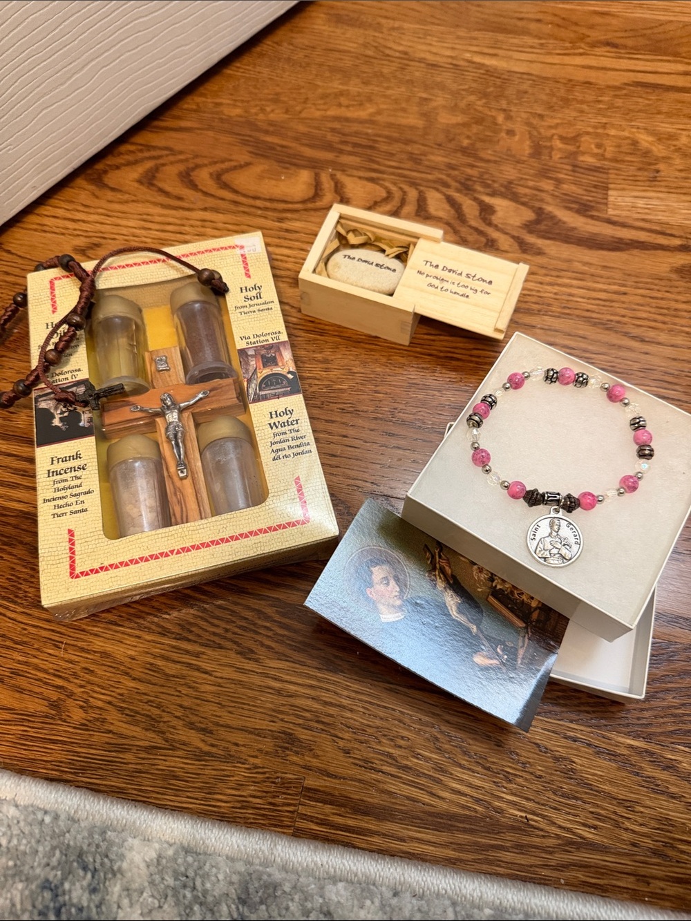 Wooden Bead Bracelets with Cross & Gift Set